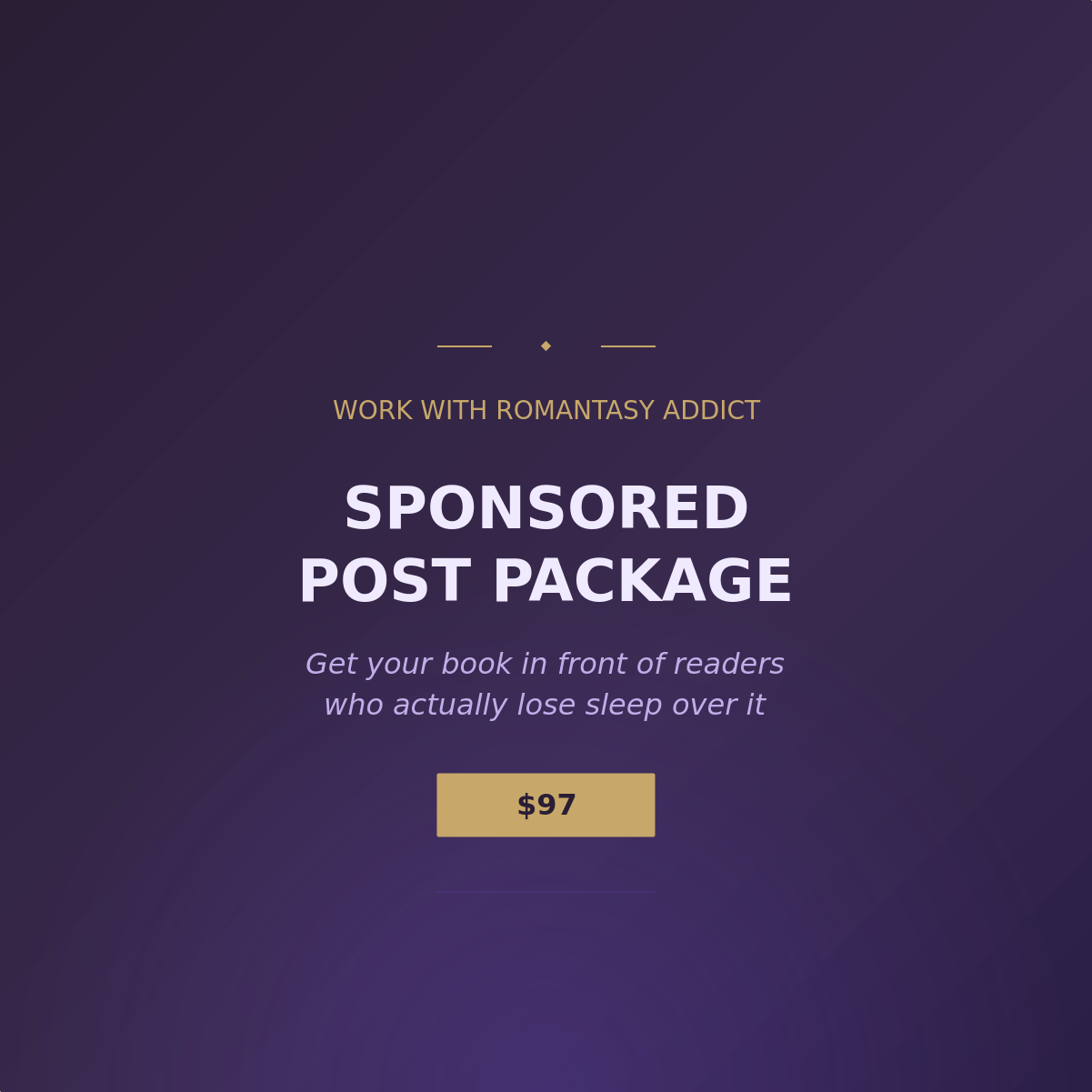 Sponsored Post Package — Author & Publisher Promotion