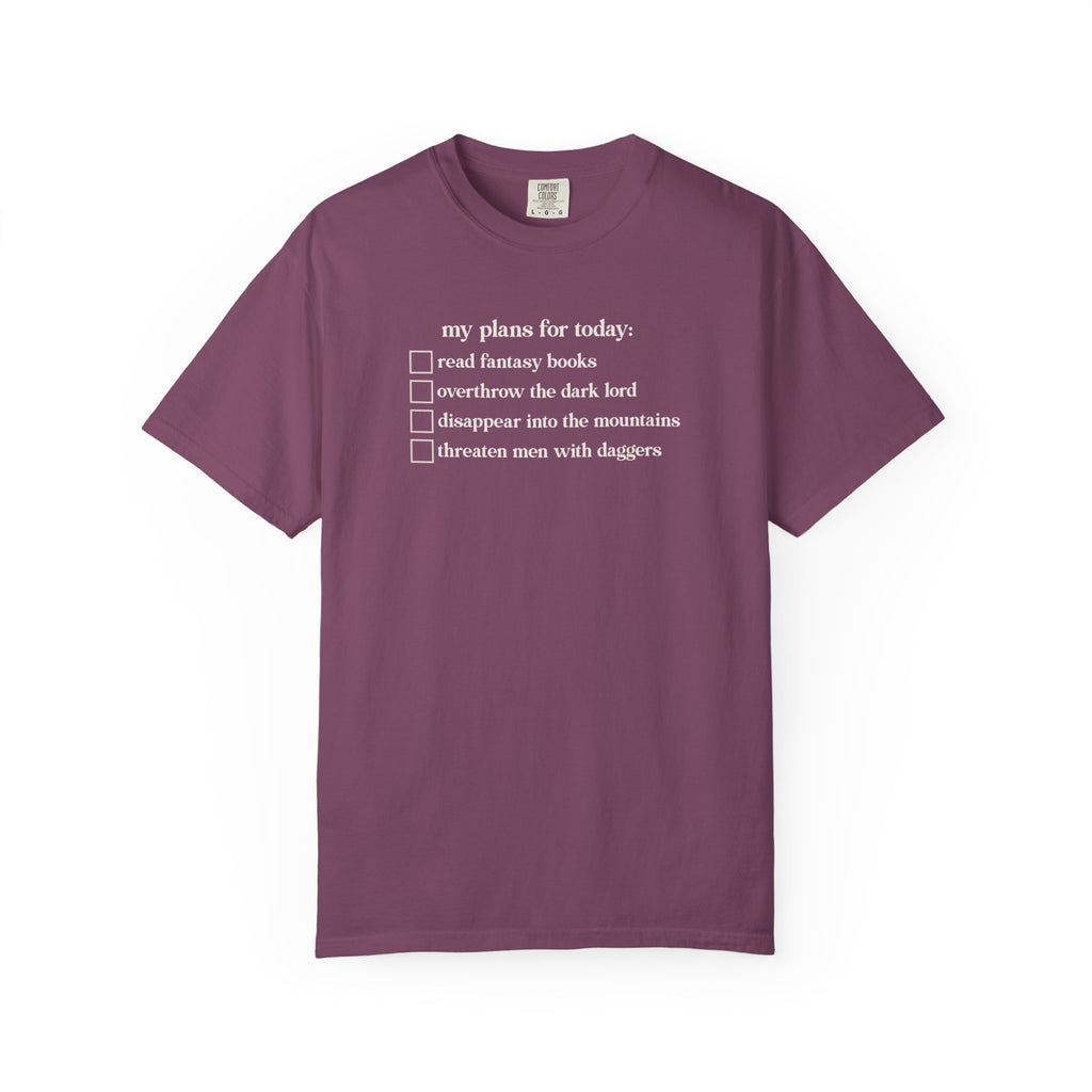 My Plans For Today Fantasy Checklist Shirt | Romantasy Reader Comfort Colors Tee