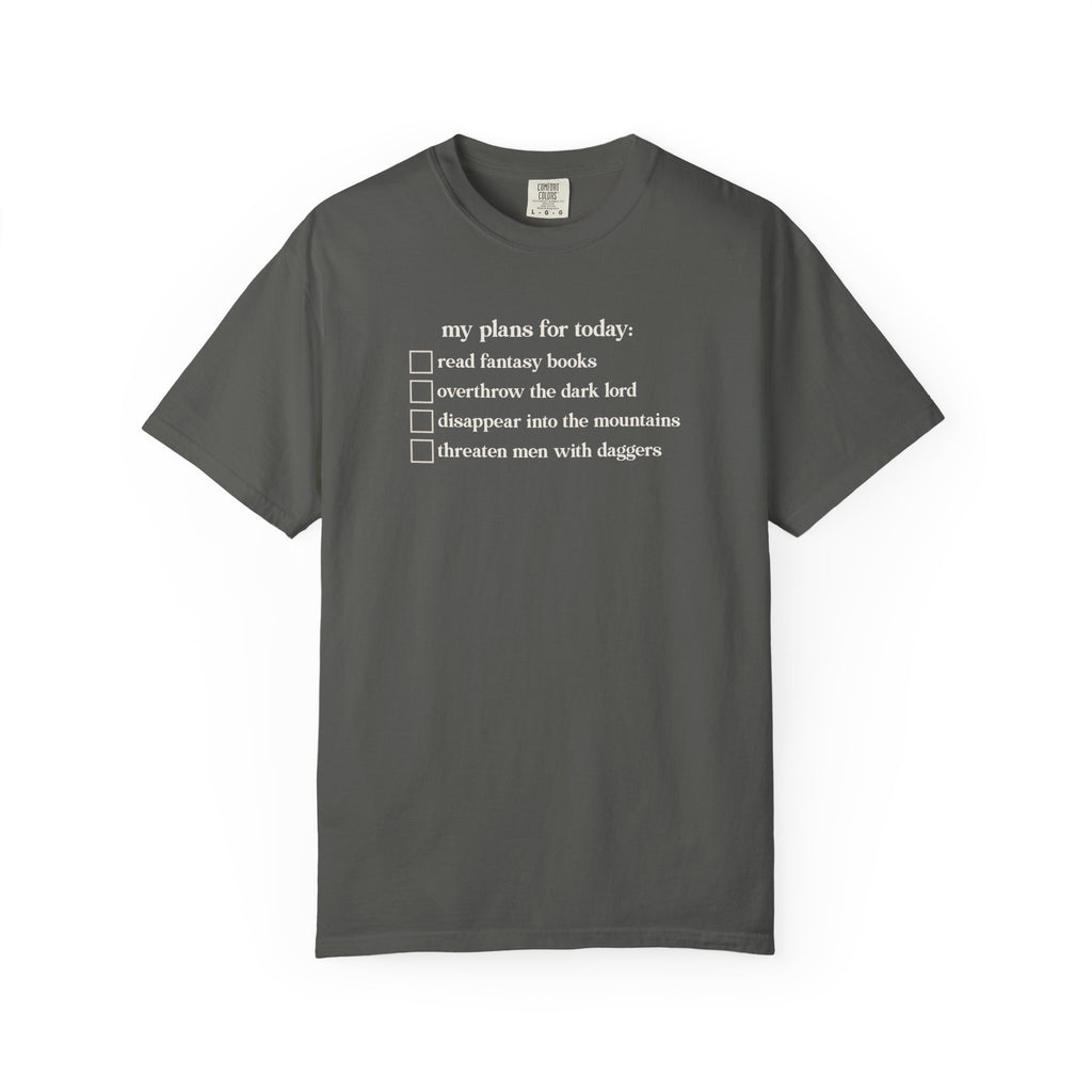 My Plans For Today Fantasy Checklist Shirt | Romantasy Reader Comfort Colors Tee