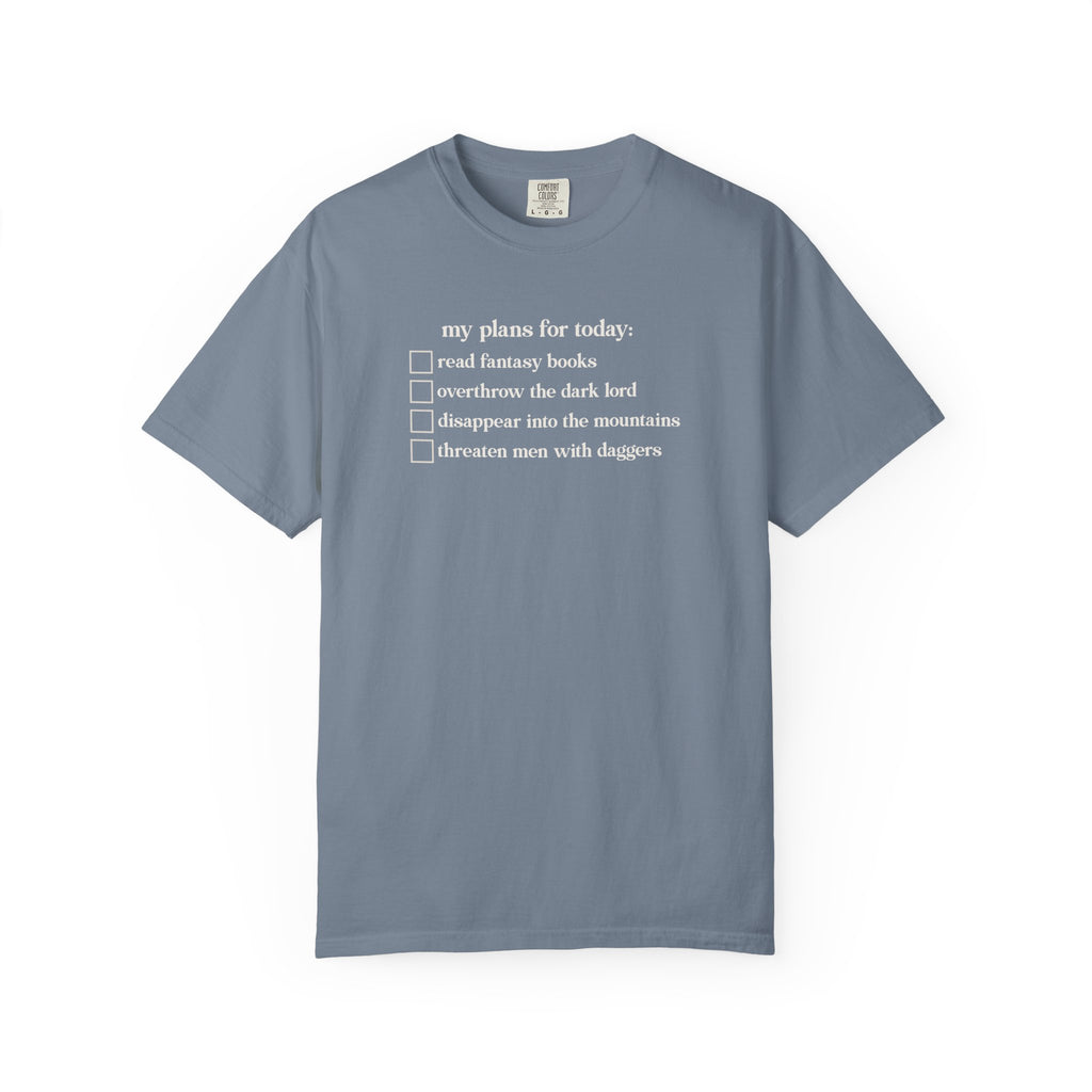 My Plans For Today Fantasy Checklist Shirt | Romantasy Reader Comfort Colors Tee