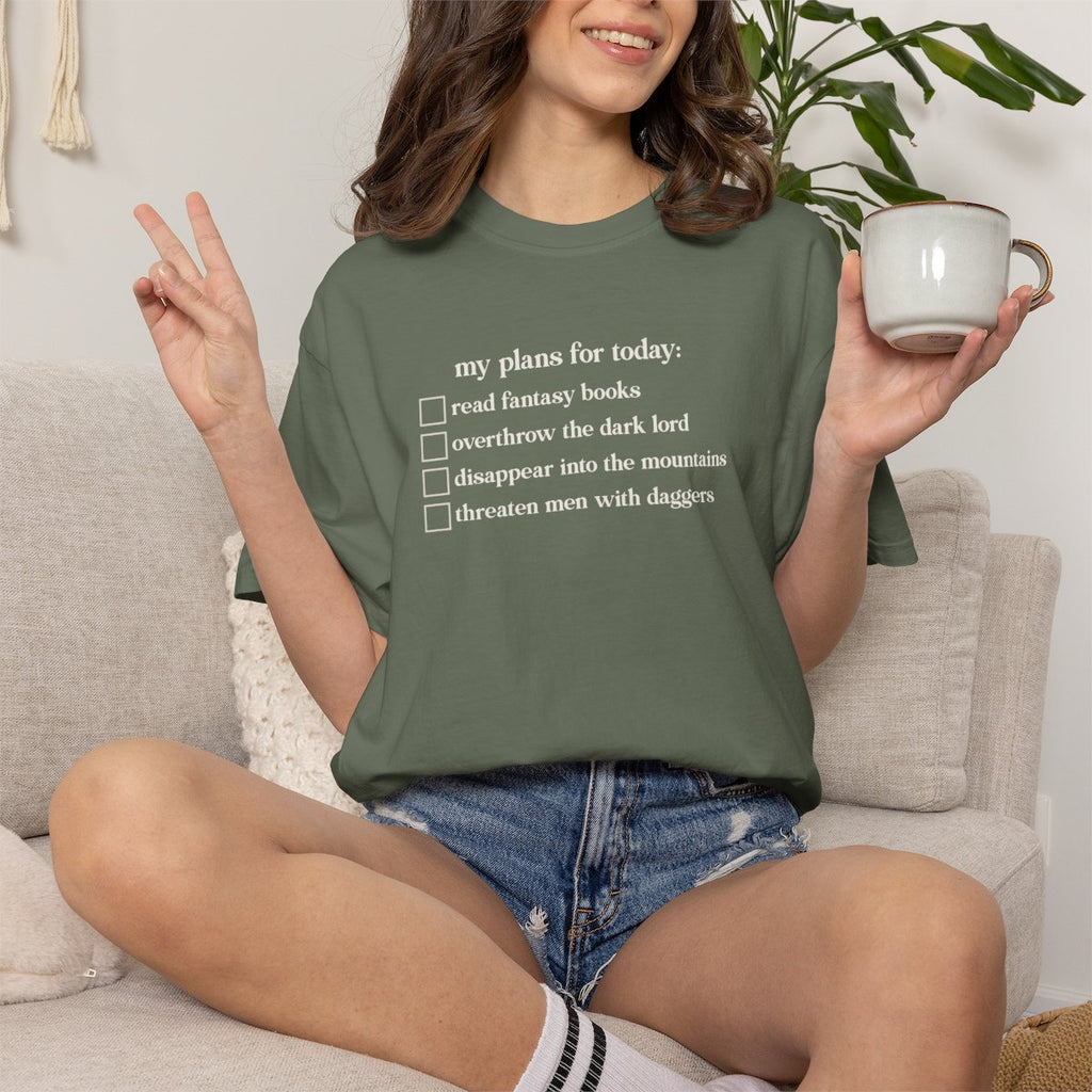 My Plans For Today Fantasy Checklist Shirt | Romantasy Reader Comfort Colors Tee