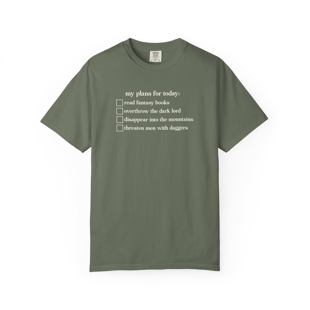 My Plans For Today Fantasy Checklist Shirt | Romantasy Reader Comfort Colors Tee