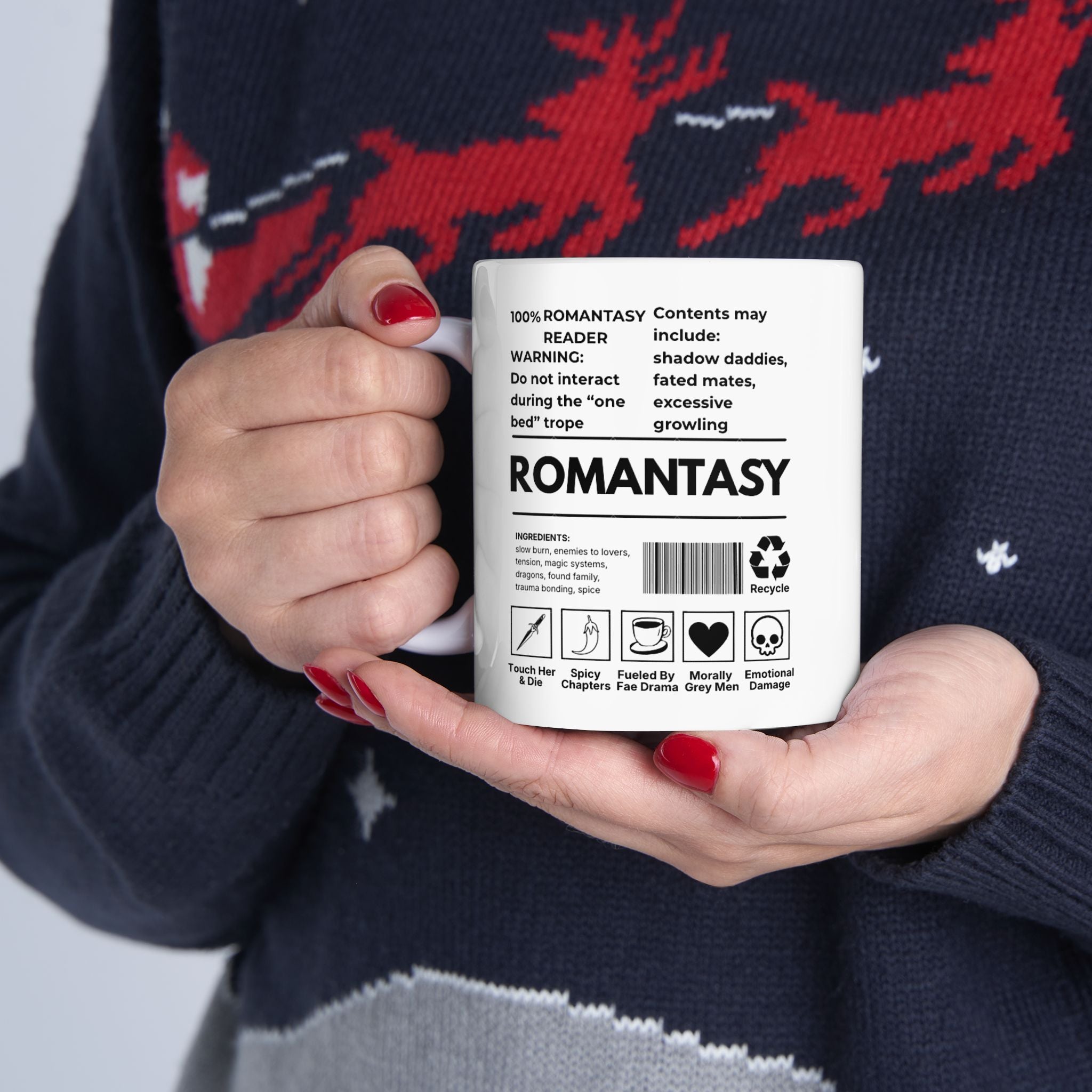 100% Romantasy Reader Coffee Cup | Ceramic Bookish Mug