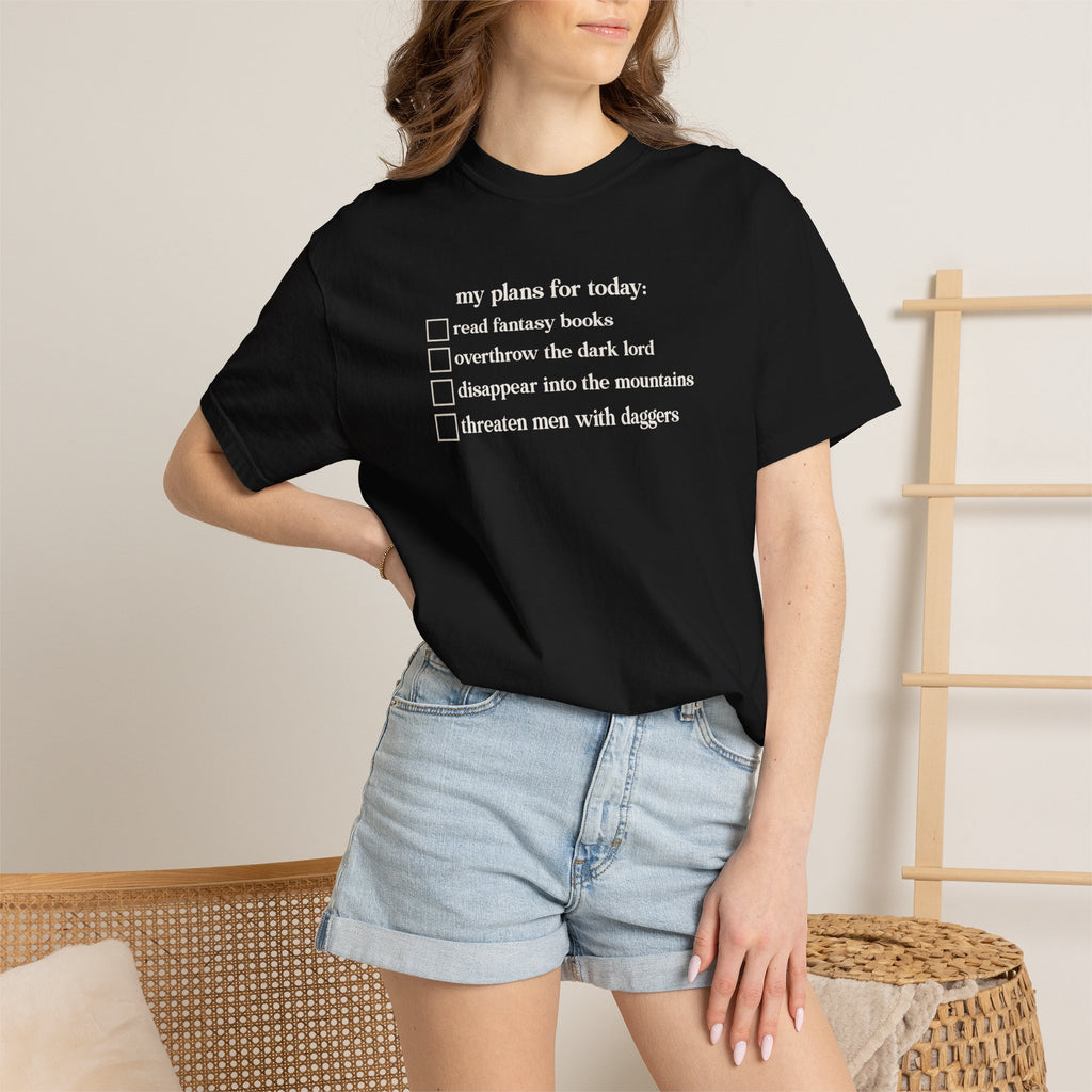 My Plans For Today Fantasy Checklist Shirt | Romantasy Reader Comfort Colors Tee