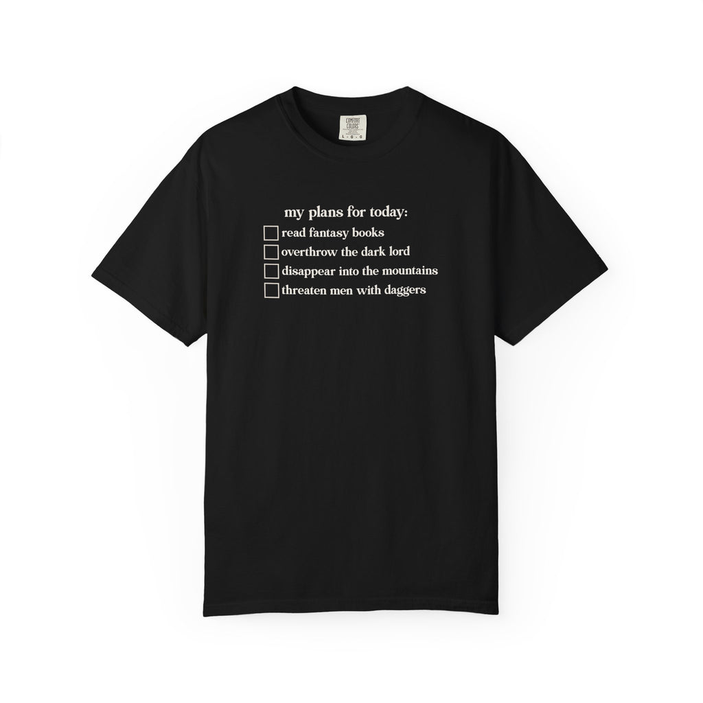 My Plans For Today Fantasy Checklist Shirt | Romantasy Reader Comfort Colors Tee