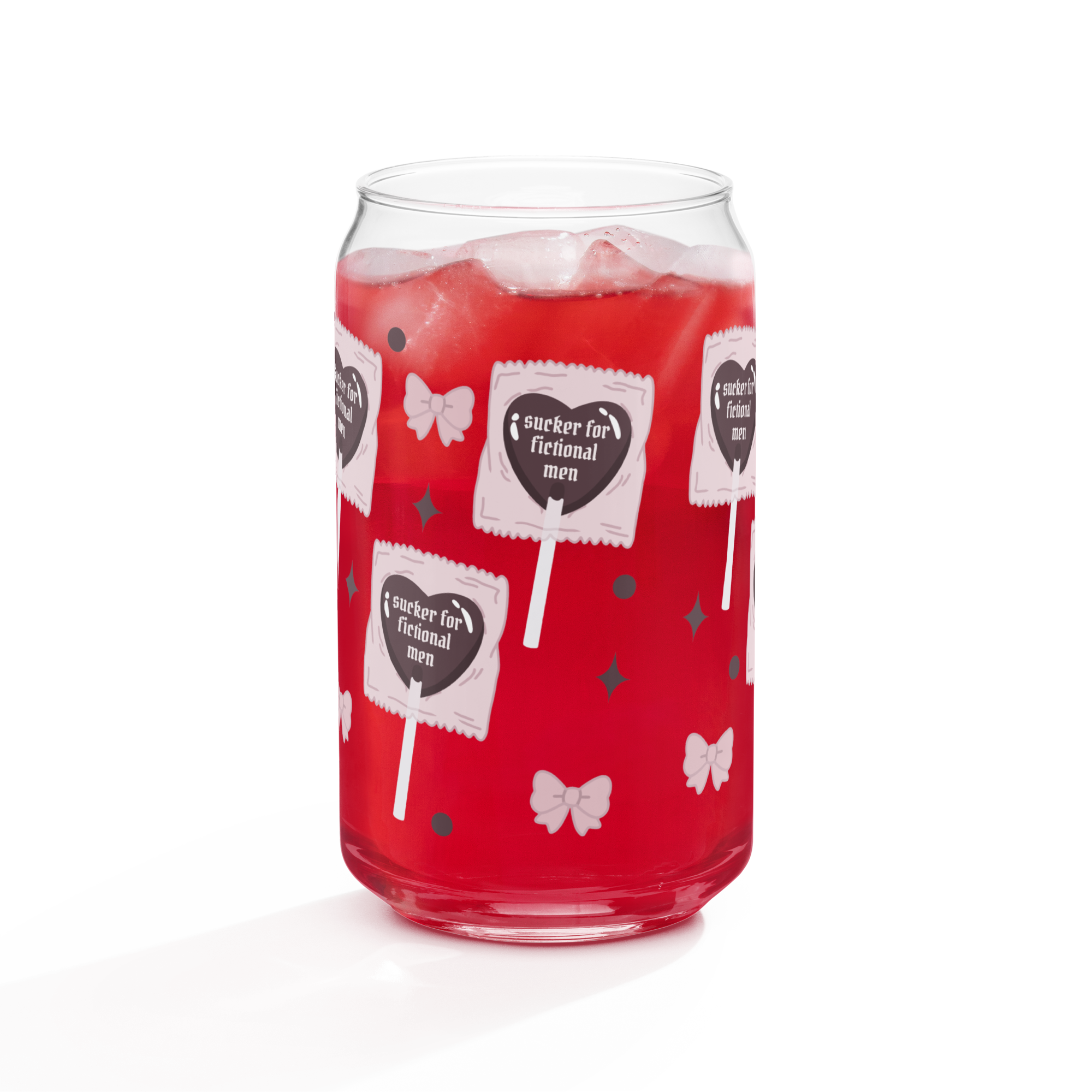 🍭 Sucker For Fictional Men Sipper Glass | Romantasy Reader Bamboo Lid Tumbler 16Oz🍭