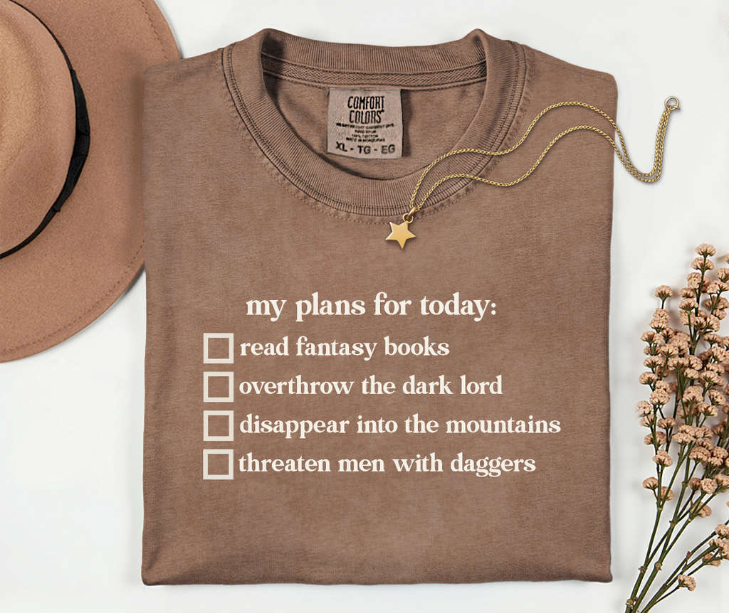 My Plans For Today Fantasy Checklist Shirt | Romantasy Reader Comfort Colors Tee