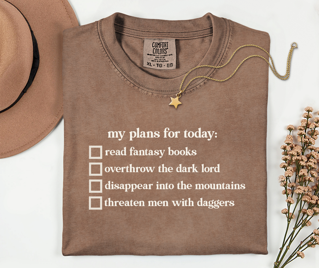 My Plans For Today Fantasy Checklist Shirt | Romantasy Reader Comfort Colors Tee
